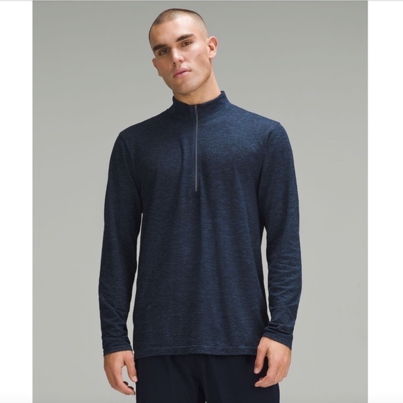 Lululemon Men's Blue Long Sleeve Half Zip Pullover Jacket - Picture 1 of 4